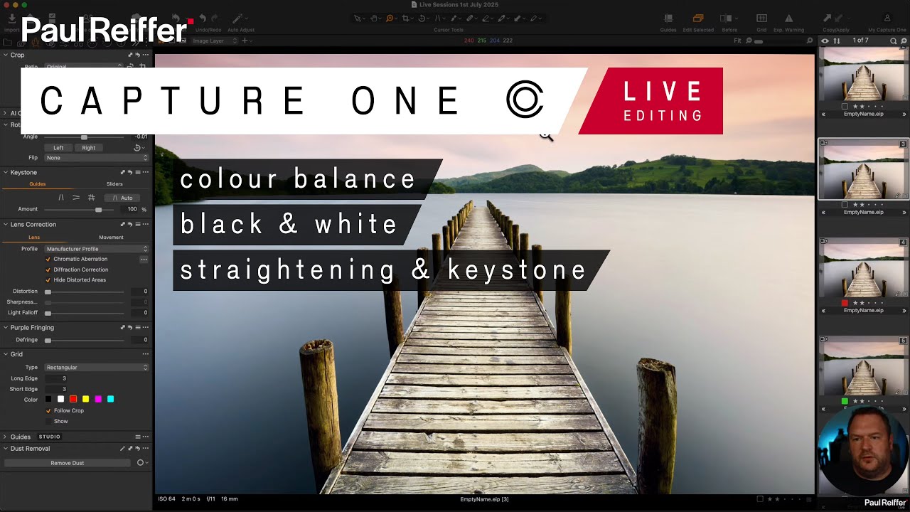 Capture One Live Editing Sessions : 1st July 2025 (Levels, Contrast, Balance, B&W Editing, Masks)