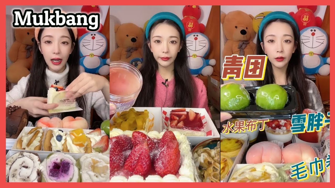 [ASMR] Chinese mukbang #394 #makanan  #dessert #만두 #치즈케이크 #중국먹방 #केक #dumplings #noodles #eatingshow