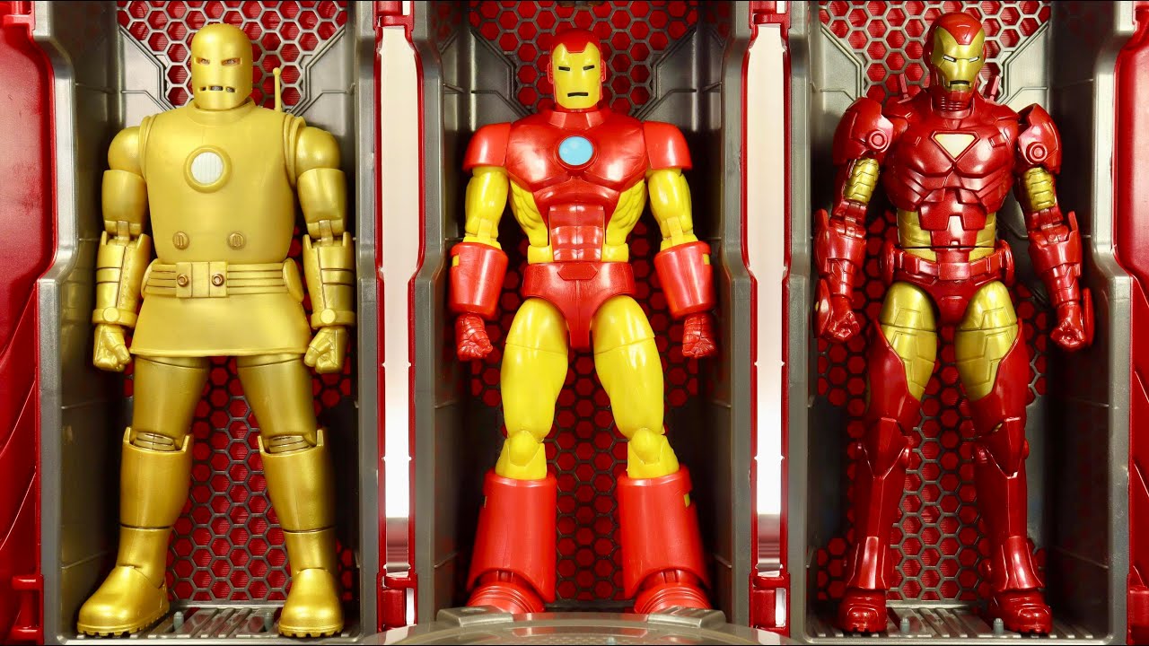 MARVEL LEGENDS IRON MAN MODEL 1 (GOLD), MODEL 9 (NEO CLASSIC), AND MODEL 24 (PENTAGON ARMOR) REVIEW