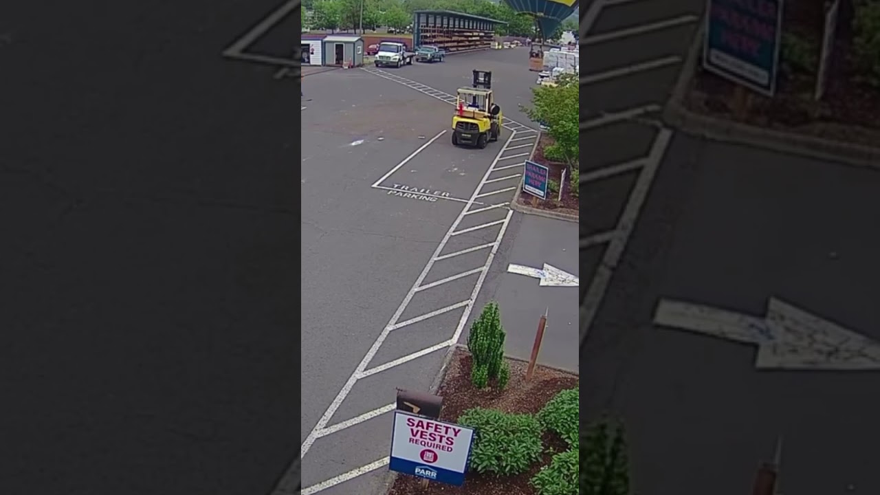 Unexpected Visitor: Lumber workers help hot air balloon touch down safely