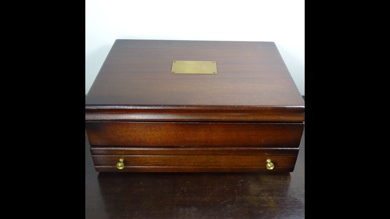 Repairing vintage flatware silverware chest box hinge Lid