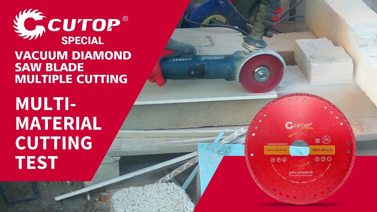CUTOP SPECIAL 125mm Vacuum Diamond Saw Blade Multi-material Cutting Test