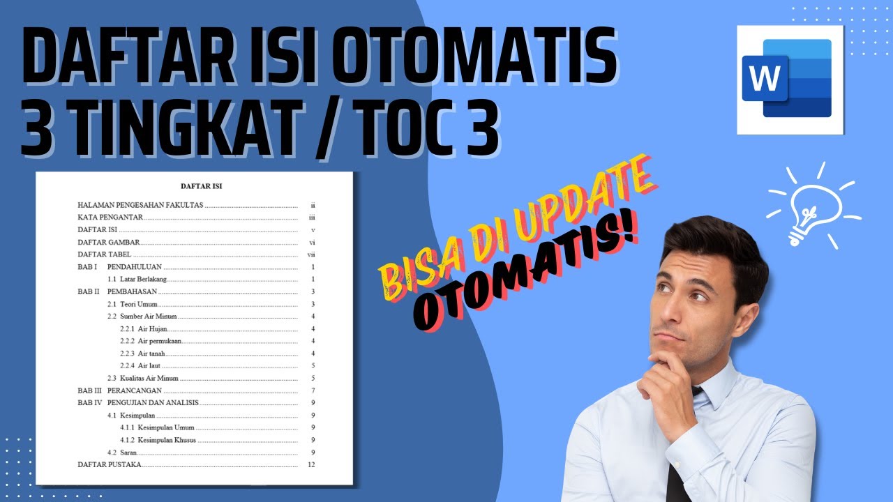 Cara Membuat Daftar Isi Skripsi Otomatis Tiga Tingkat/ TOC 3 di Ms Word Terbaru[Word 16,19, 21, 365]