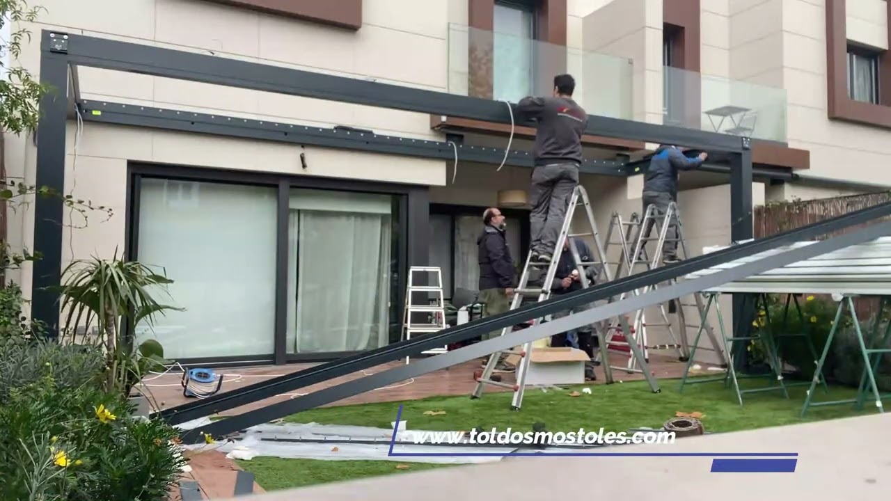 Pérgola bioclimática instalada en Boadilla del Monte