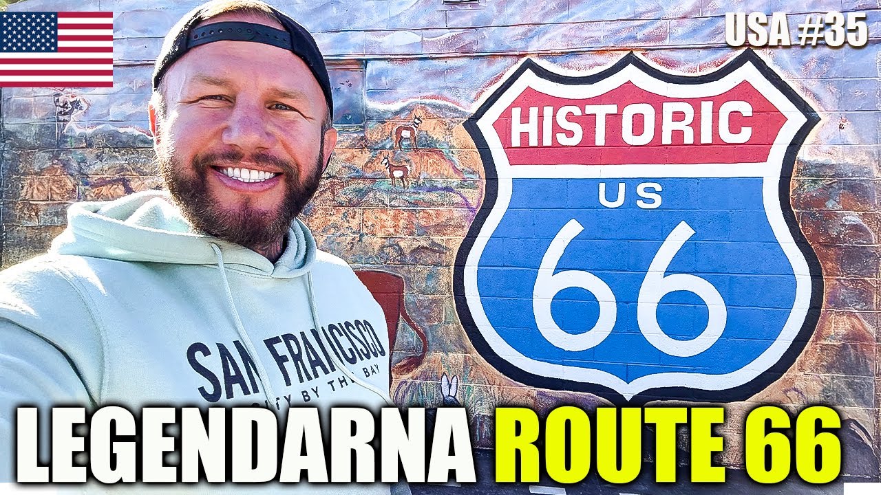 Jedziemy legendarną ROUTE 66 😄 Nie uwierzysz jak tu fajnie! Klimat jak z film&oacute;w! | USA #35