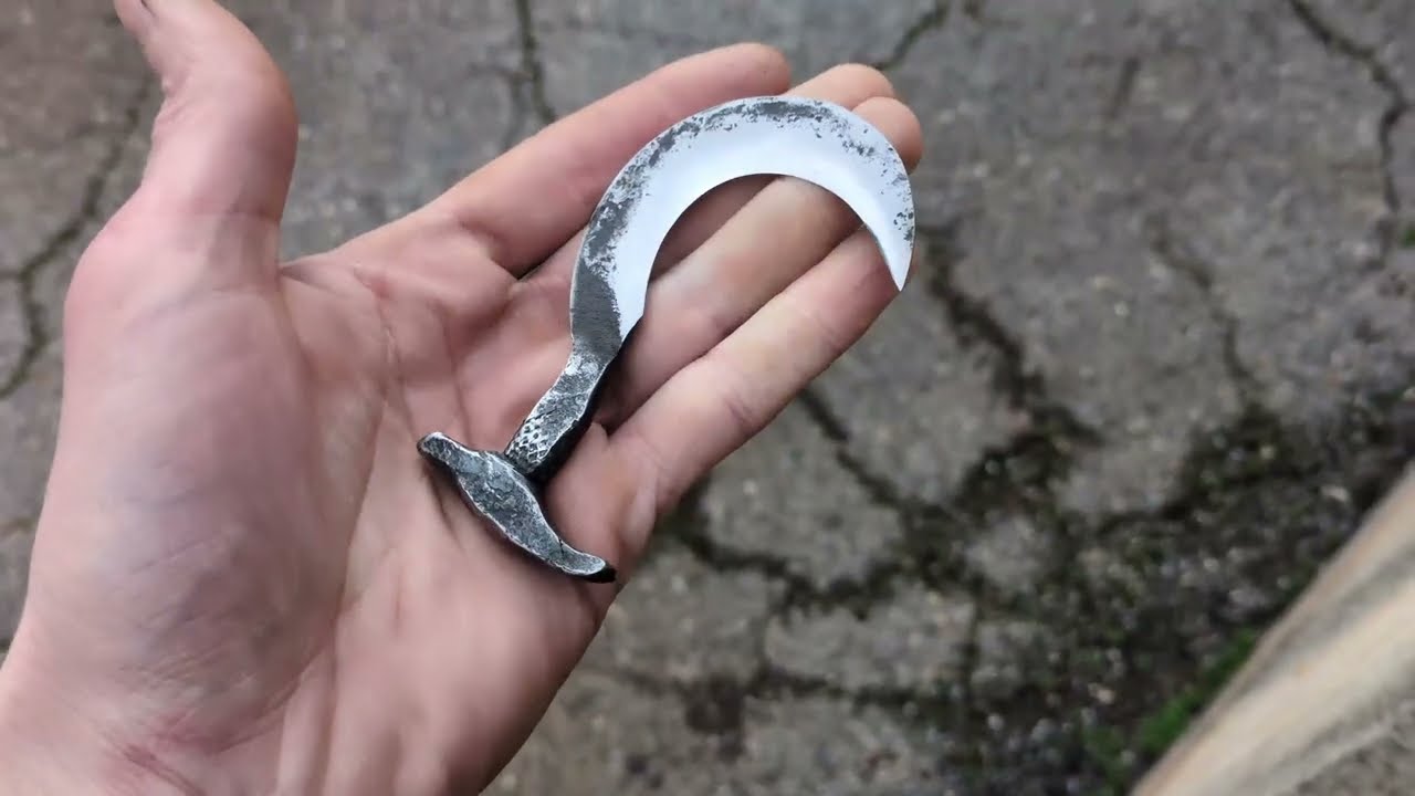 Forging a Mini Sickle from a Recycled Coil Spring | Raw Blacksmith Tool