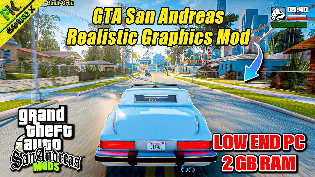 How To Install *REALISTIC GRAPHICS* Mod In GTA San Adreas😍|| BEST FOR LOW END PC!✅|| 2GB RAM