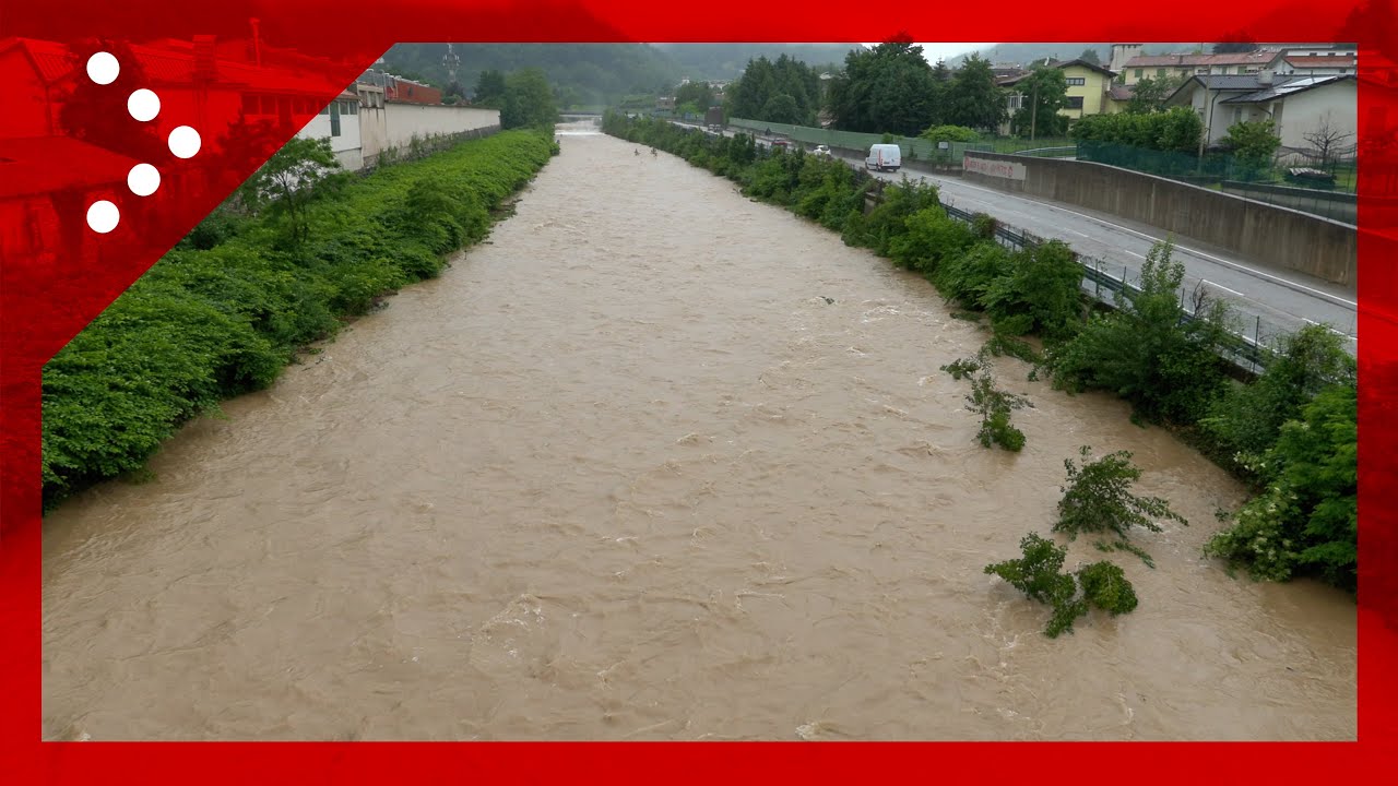 Forte maltempo al Nord Est: sale il livello del torrente Leogra a Torrebelvicino (Vicenza)