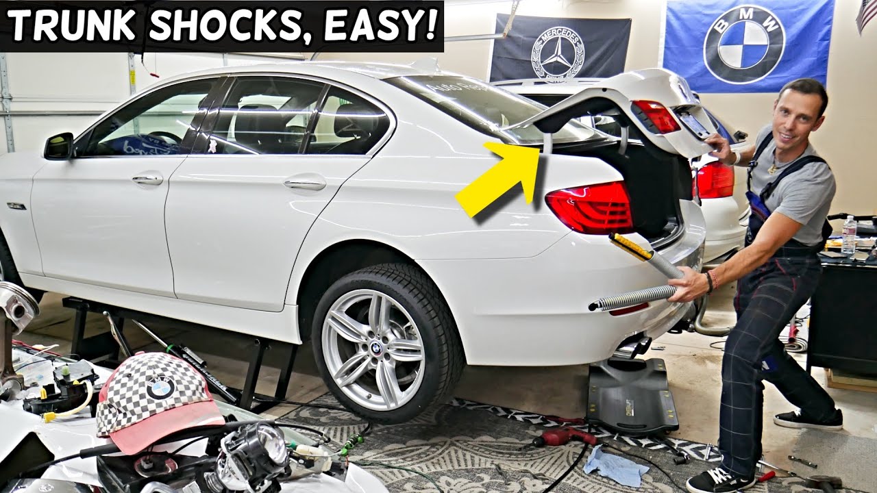 BMW F10 TRUNK SHOCK STRUT SUPPORT REPLACEMENT BMW F10 528i 535i 520i 530i 550i 518d 520d 525d 530d