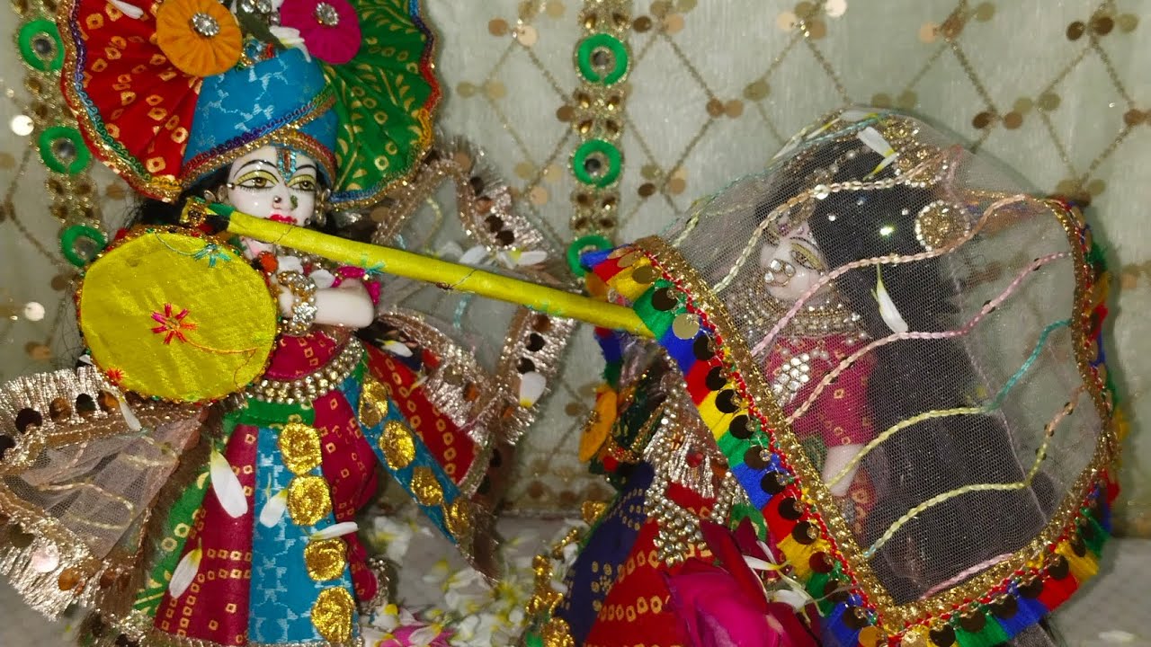 Lathmarholi sringar Radha Krishna #barsana ki holi #full sringar and celebration video #radheradhe♥️