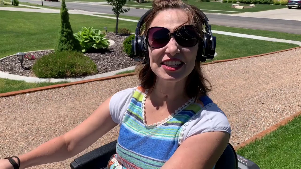 Paralyzed woman mows the lawn!