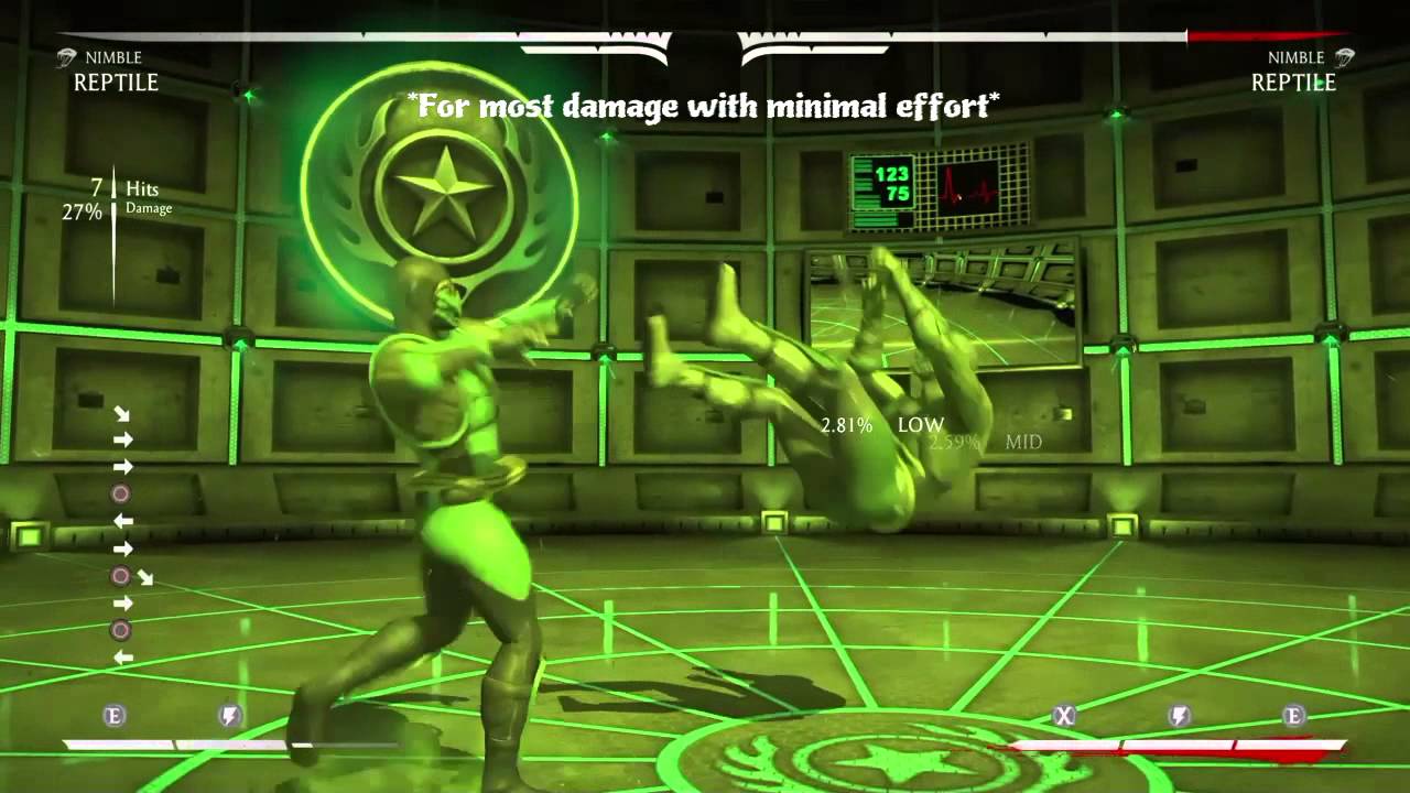 Nimble Reptile *Easy* Combos Mid 1 bar (No corner support)