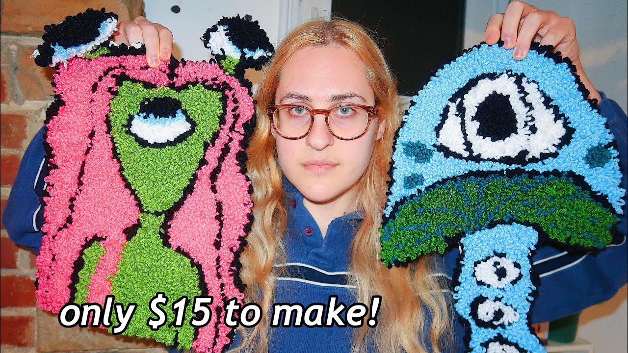 how to make the cool rugs from tiktok (punch needle rug)