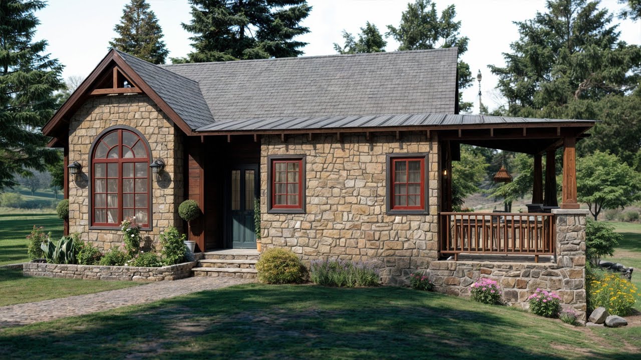 29'x29' (9x9m) STUNNING Cabin Design:  The Perfect Cozy Small House Ideas