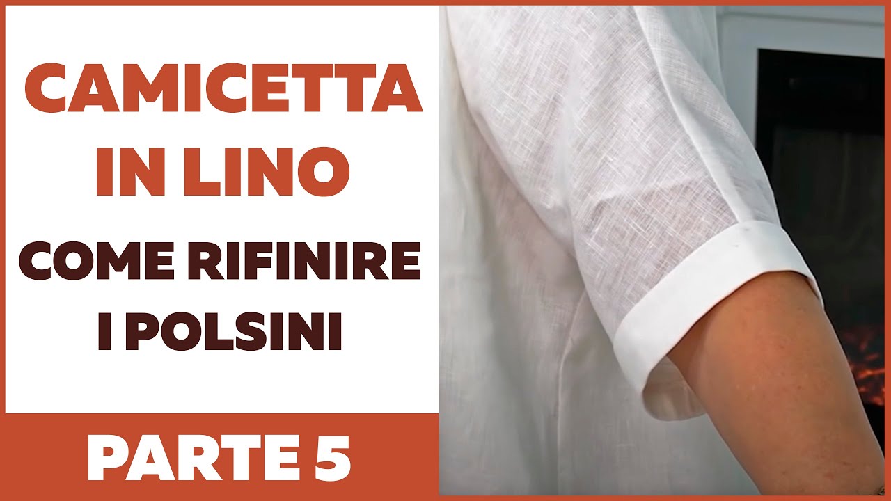 Camicetta  in lino con maniche kimono senza cartamodello. Rifinitura del orlo delle maniche. Parte 5