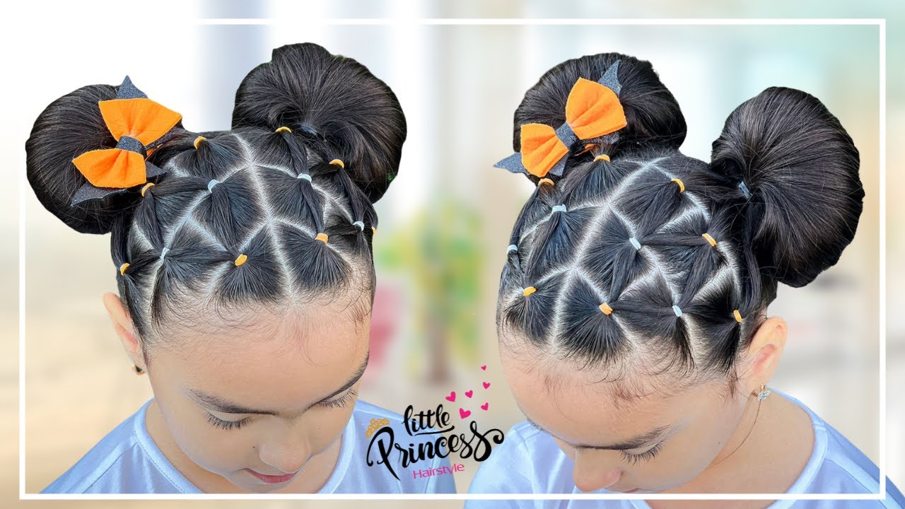 PEINADOS PARA NIÑAS CON ELASTICOS & OREJAS DE MINNIE | PEINADOS FACILES  Y RAPIDOS DE HACER