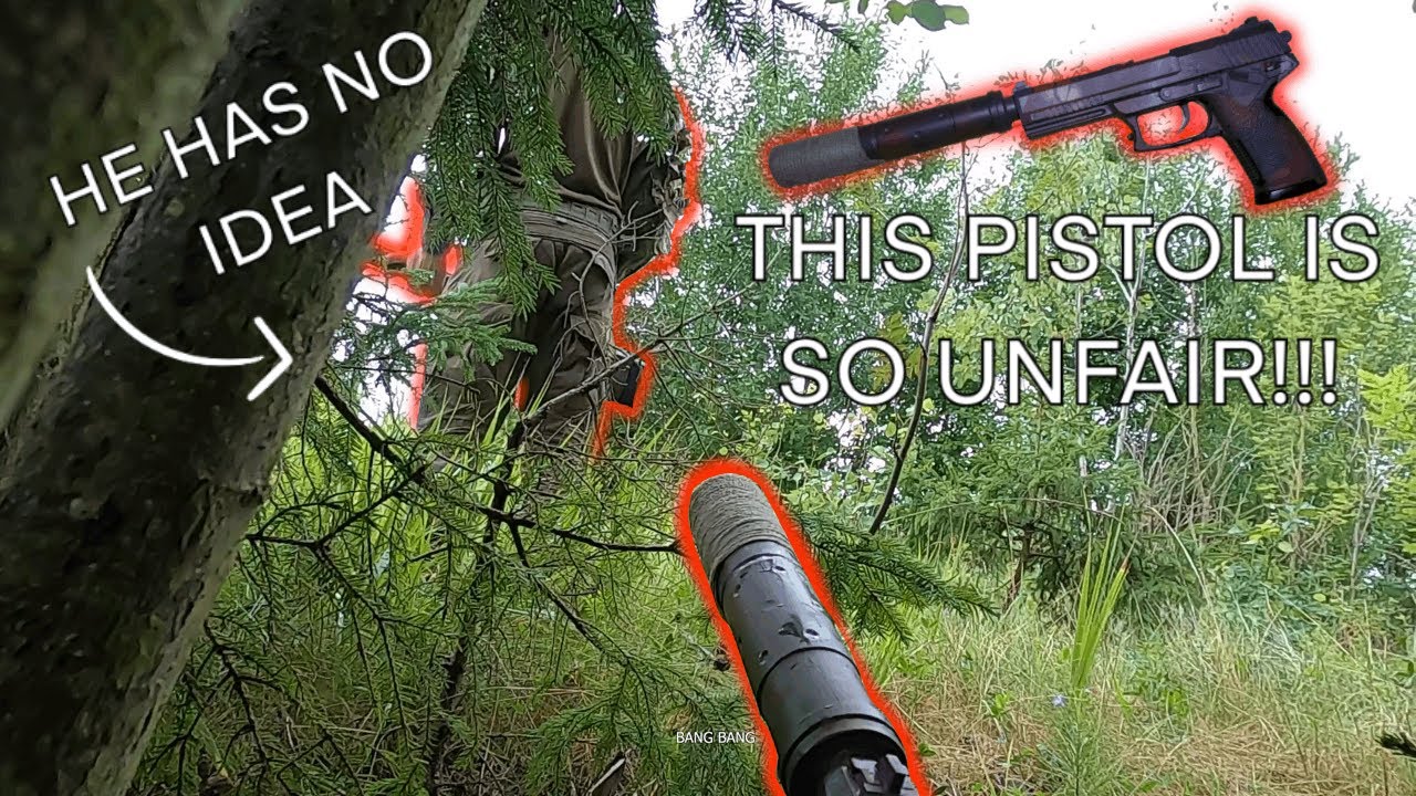 Airsoft SNIPER sneaks behind the enemies with this UNFAIR MK23