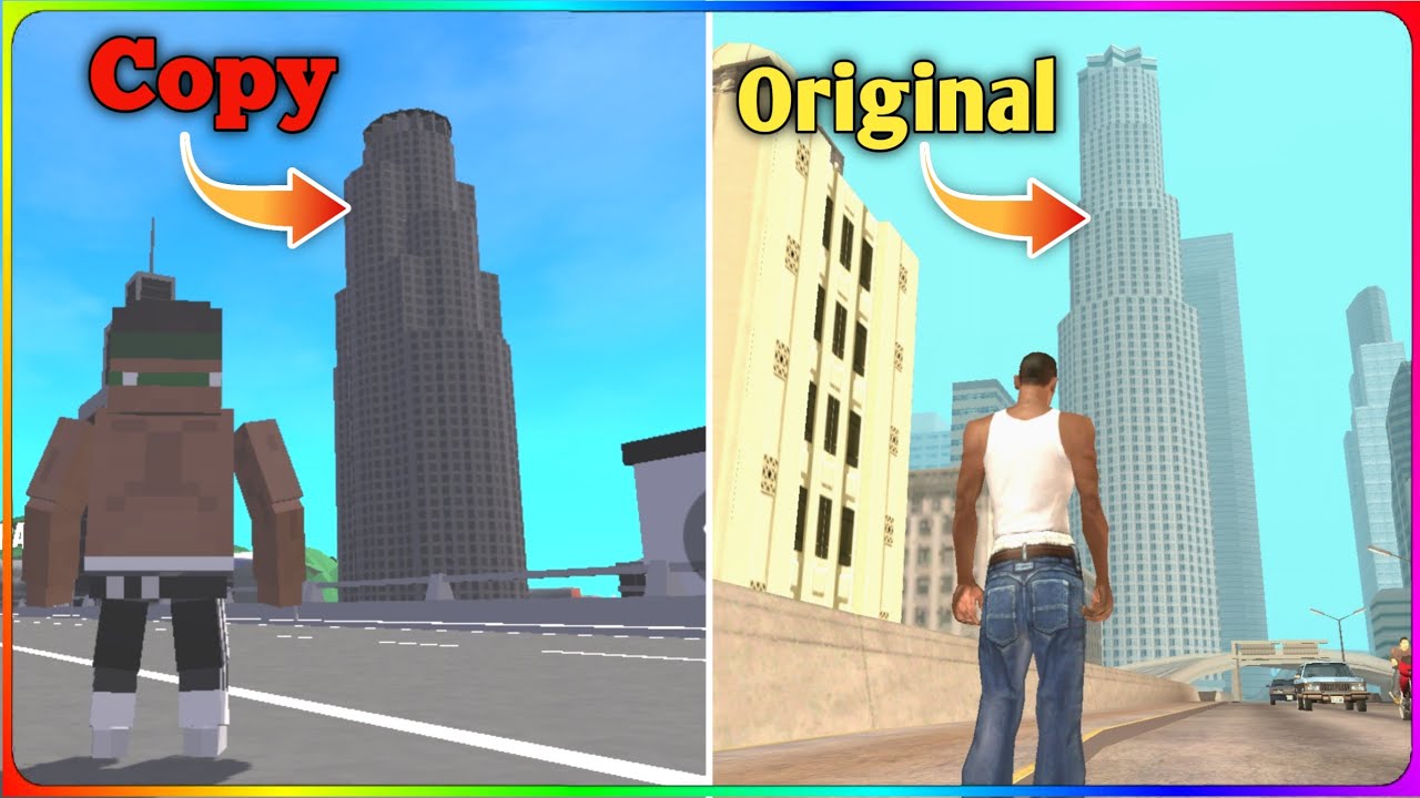 GTA San Andreas Original vs Copy Block Crime Sandbox