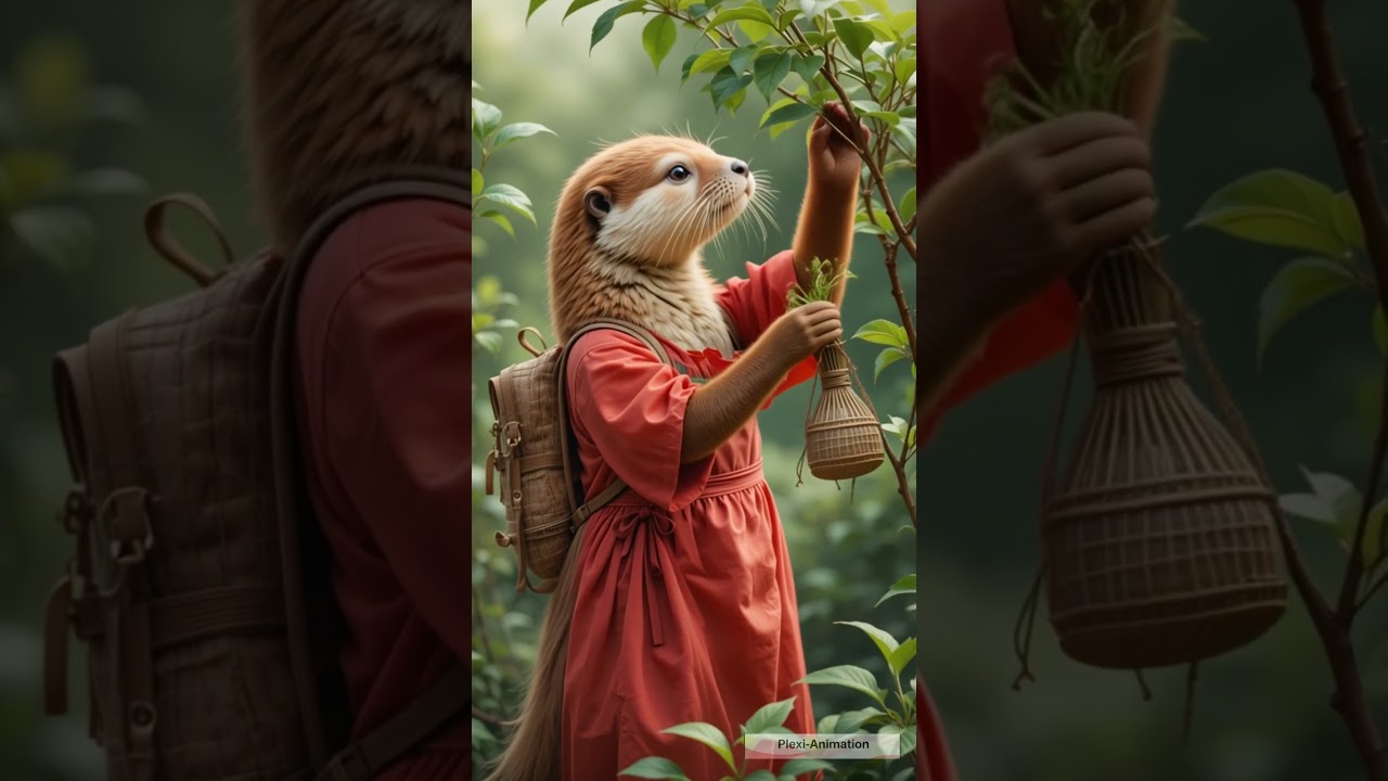 Otter Finds Hidden Tea Grove on a Forest Hike #OtterAdventure #TeaGrove #3DAnimation