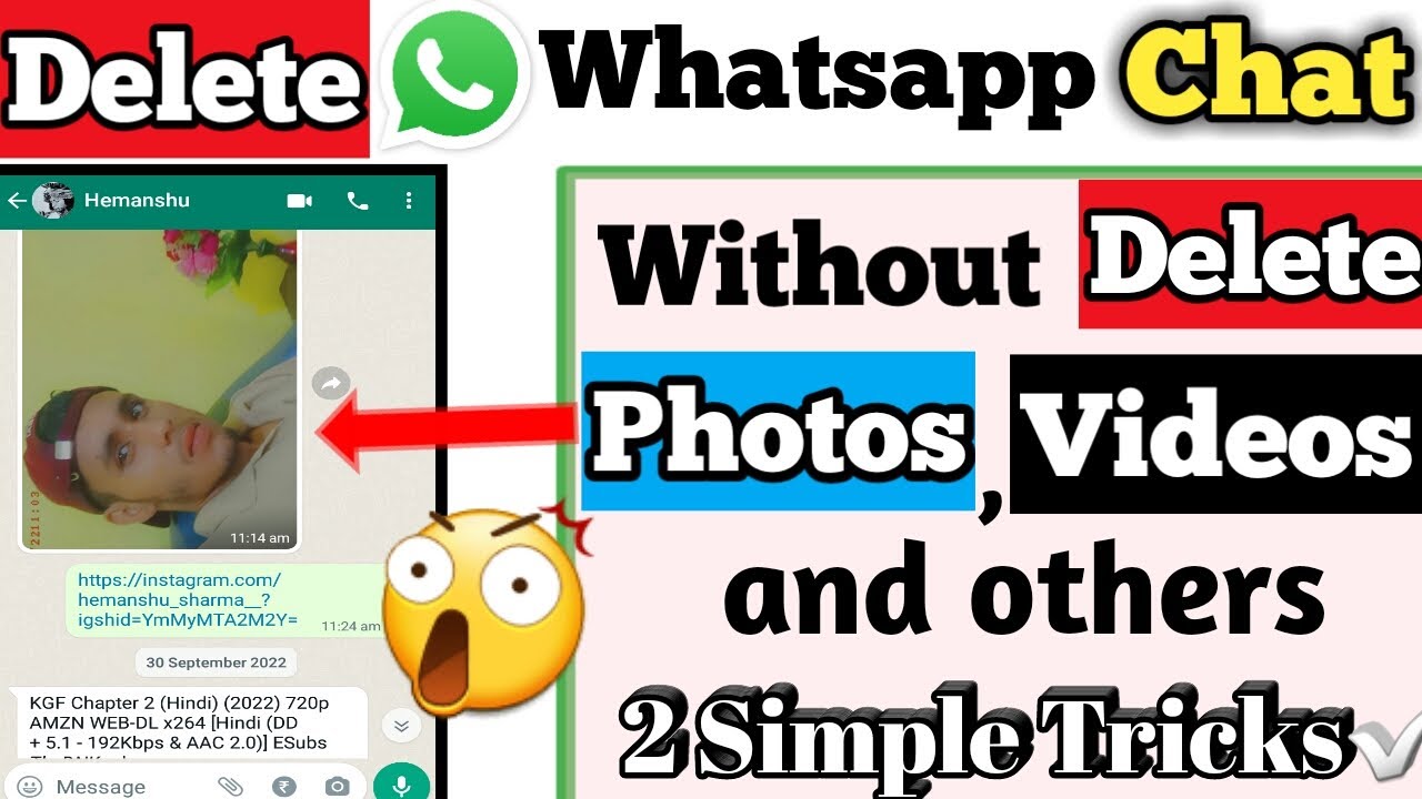 how to delete whatsapp chat without deleting media||delete whatsapp chat without delete photo video
