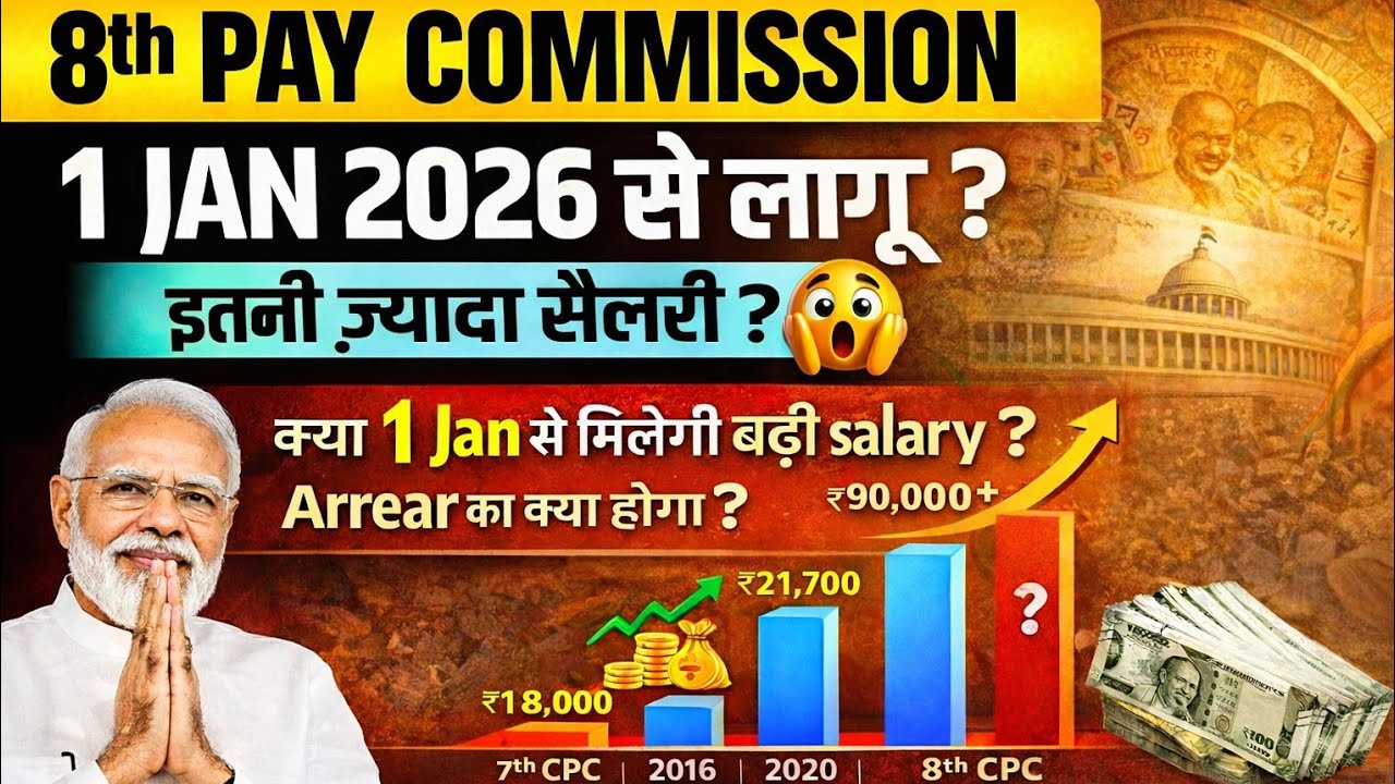 1 जनवरी 2026 से लागू होगा 8वां वेतन? नहीं बढ़ेगी Salary? Fitment factor पर update l एरियर कब मिलेगा?