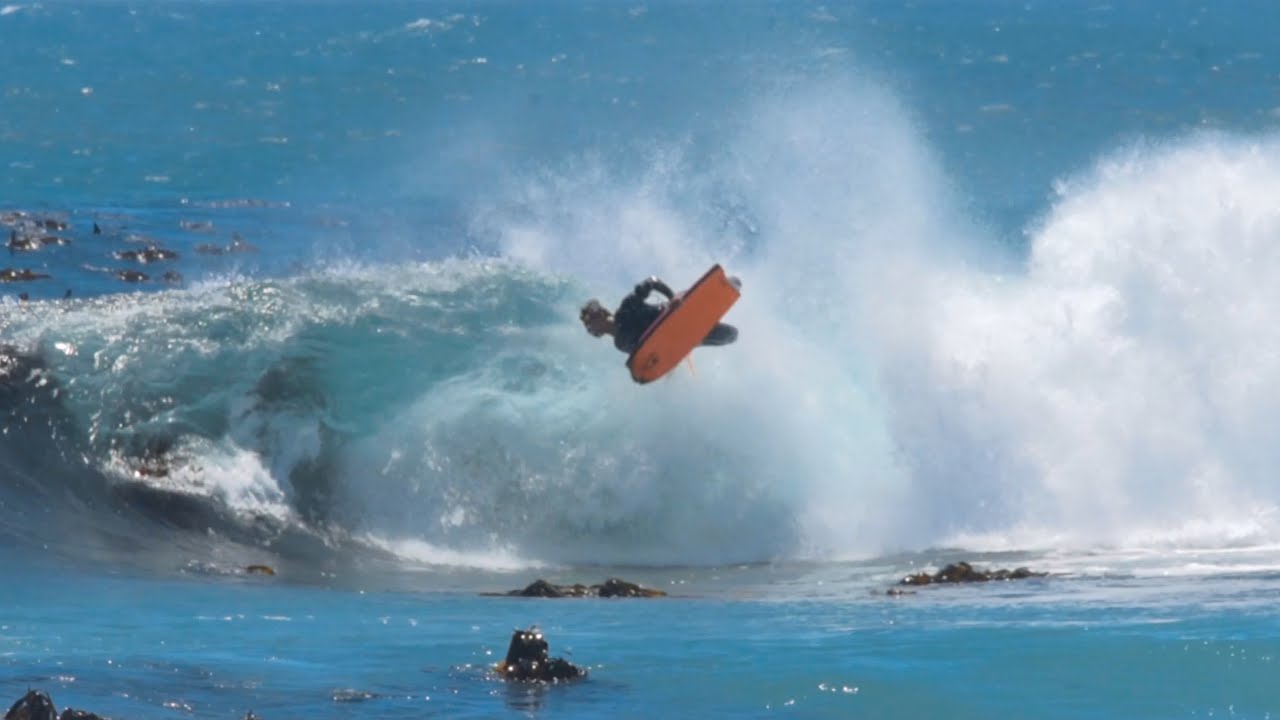 Bodyboarding that Secret Reef in Cape Town