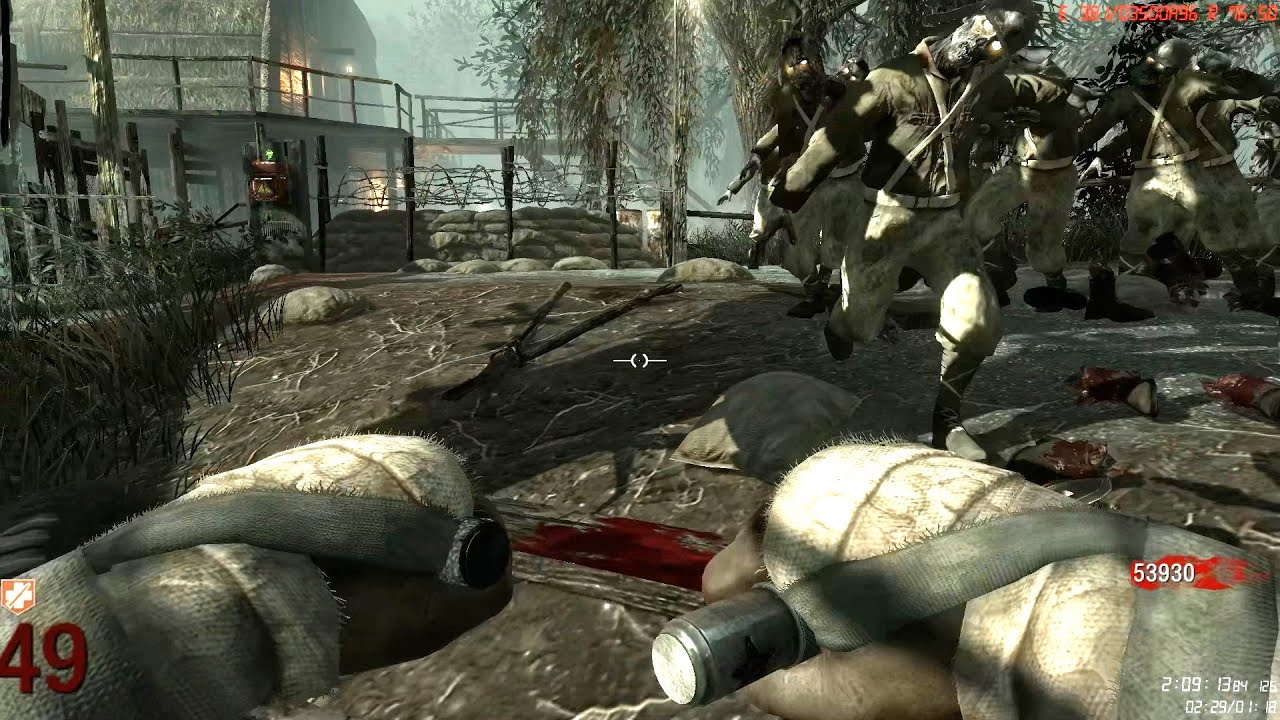 Black Ops 1 zombies Shi no numa swamp roundup 50 run
