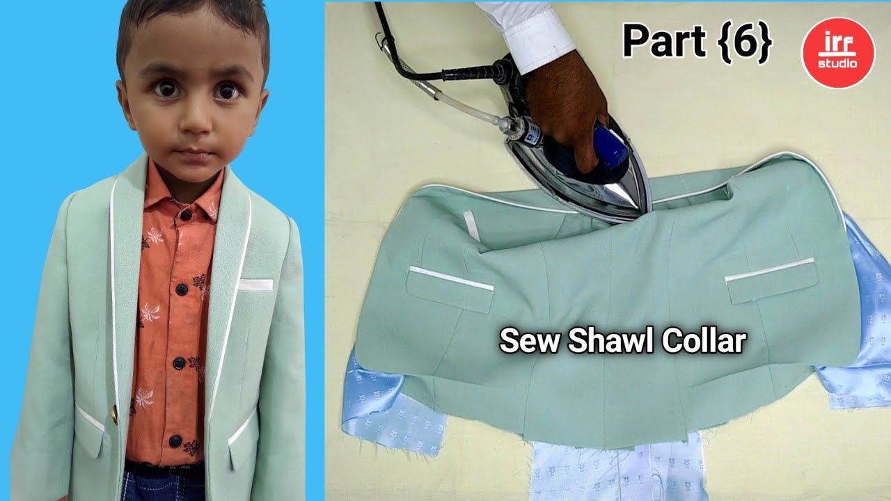 Shawl Lapel Coat Ka Collar Banana Sikhe | How To Make Kid's Shawl Collar Design Coat Stitch Part [6]