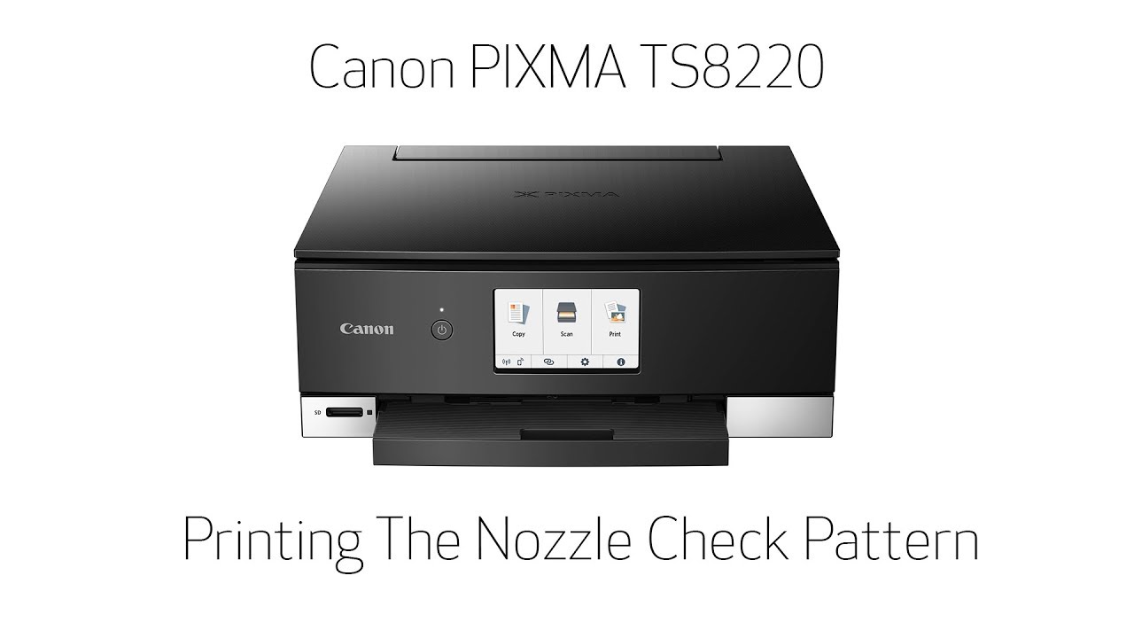 Canon PIXMA TS8220 -- Printing The Nozzle Check Pattern