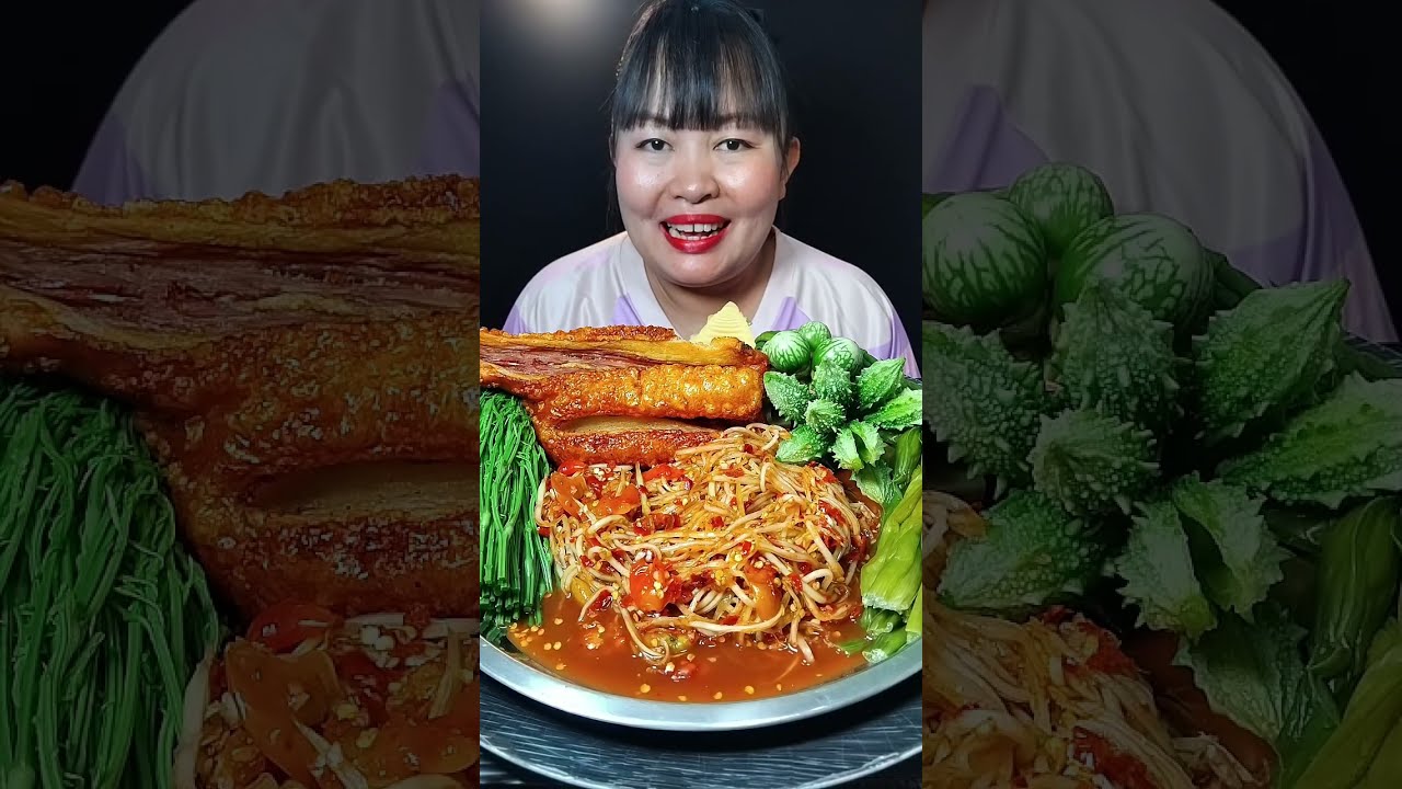 ส้มตำเผ็ดๆกับหางหมูกรอบๆอร่อยเข้ากันสุดๆ @ตั้งใจกิน 