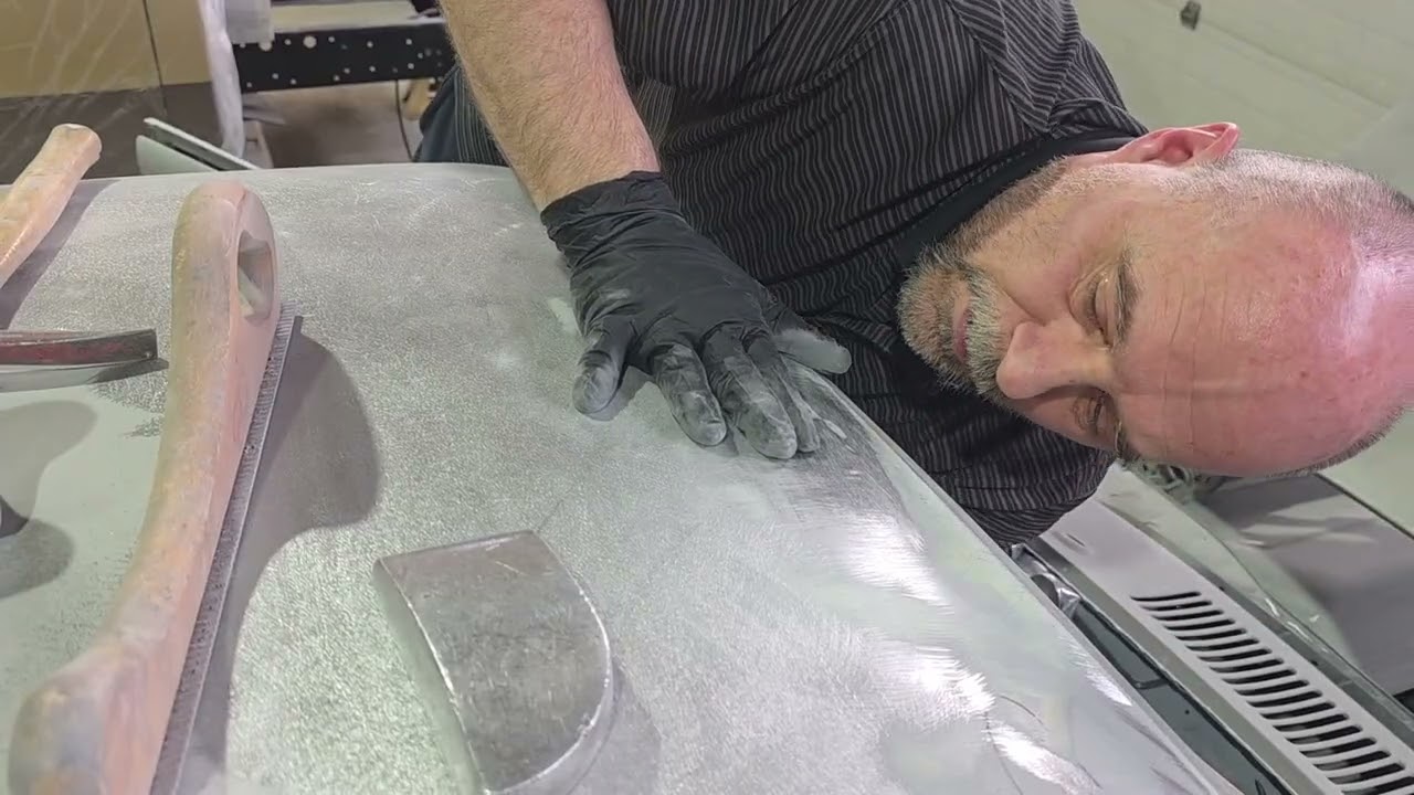 pick and file on a 1964 nova ss roof skin