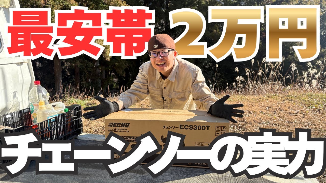 2万円の最安帯チェーンソー買ってみた｜開封＆実際に丸太を切って検証