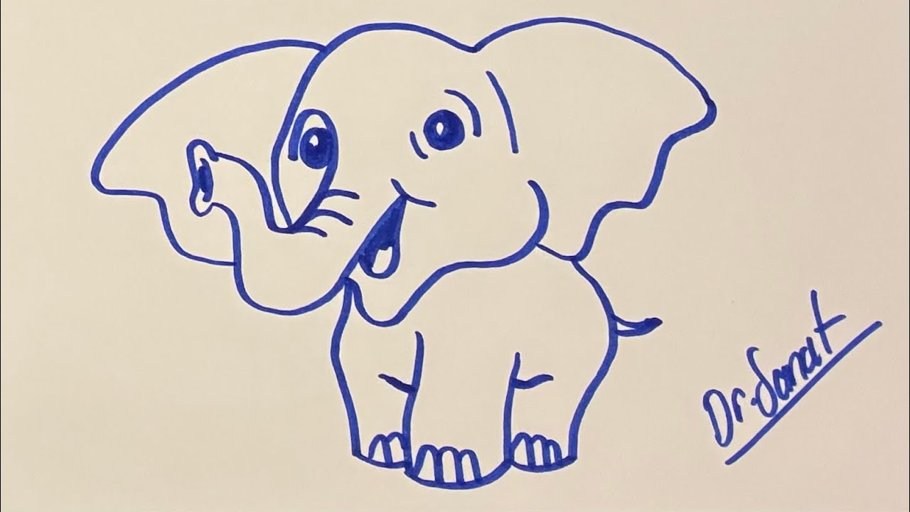 En kolay fil nasıl çizilir? How to draw a elephant? #fil #elephant #kolayçizim #easydrawing #art 