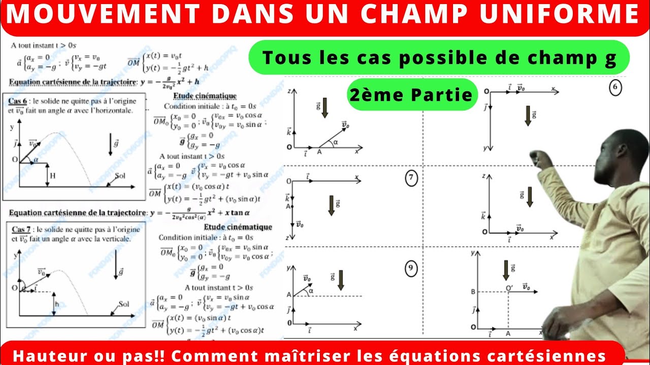 Champ g# Projections#2 ème Partie#équation cartésienne de la trajectoire#