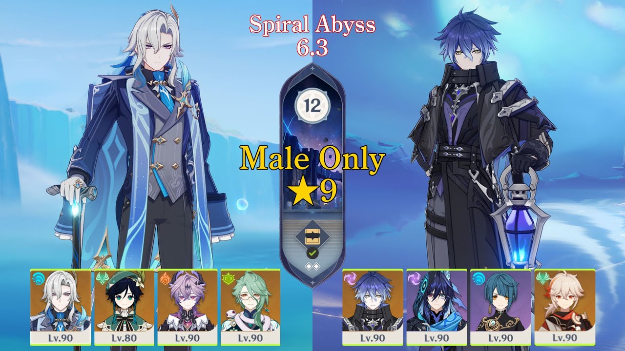 【男縛り/Male Only】6.3A 螺旋12層 ★9 満照童貞フリンズ&ヌヴィレット Luna IVa Spiral Abyss Flins & Neuvillette 【原神】