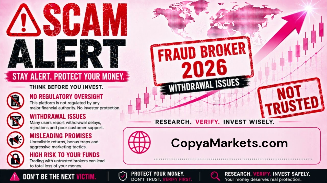 CopyaMarkets.com Scam Broker Alert: Investors Report Withdrawal Fraud and Fake Tax Demands
