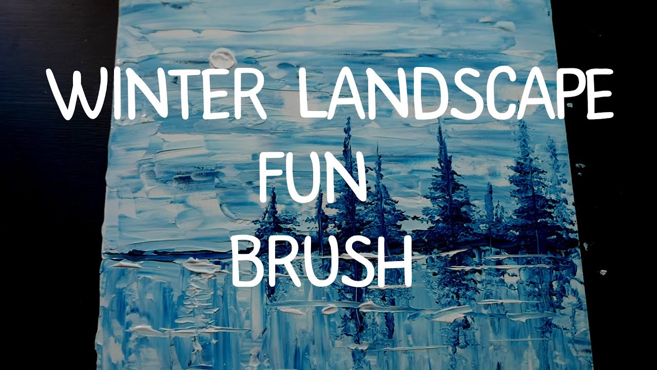 Winter landscape. Fun brush. Speedpaint. Acryllation.