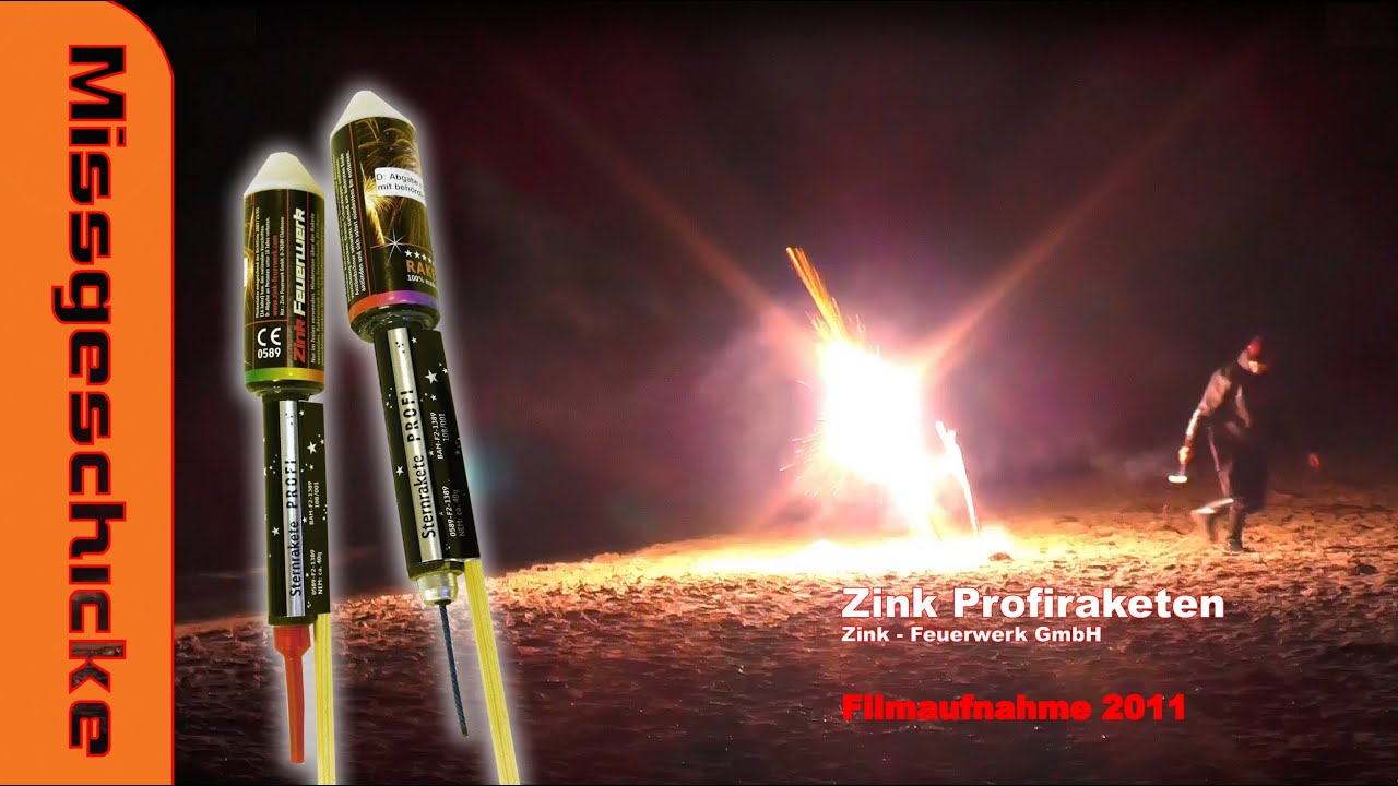 Zink &ndash; Durchz&uuml;ndung bei  Profi-Sternraketen.
