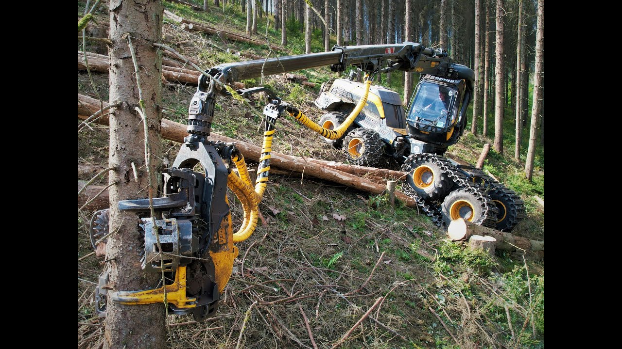🌲*Scorpion goes steep* • Ponsse ScorpionKing & T-Winch 10.1 • HarvesterAction • DroneView • Part-1🌲