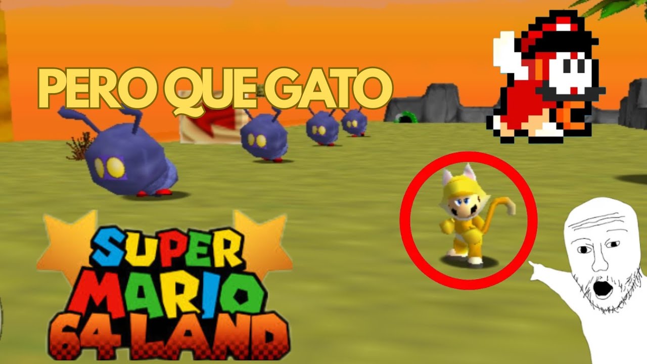 El gato y el sol endemoniado en mario 64 land!!!