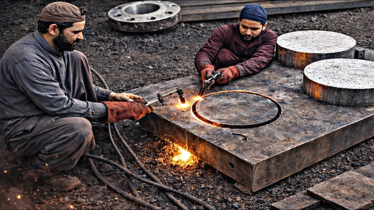 Skilled Worker Lifting & Fitting Heavy Steel on Giant Machine | Amazing Workshop Process