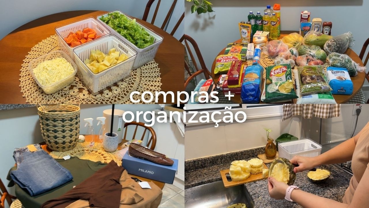 Compras do m&ecirc;s, comprinhas para casa e geladeira organizada