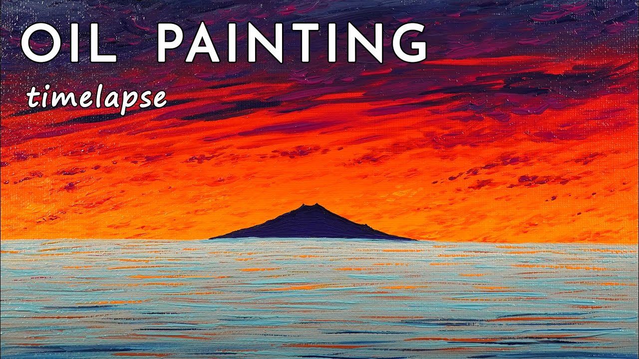 Glacier Sunset Oil Painting Timelapse