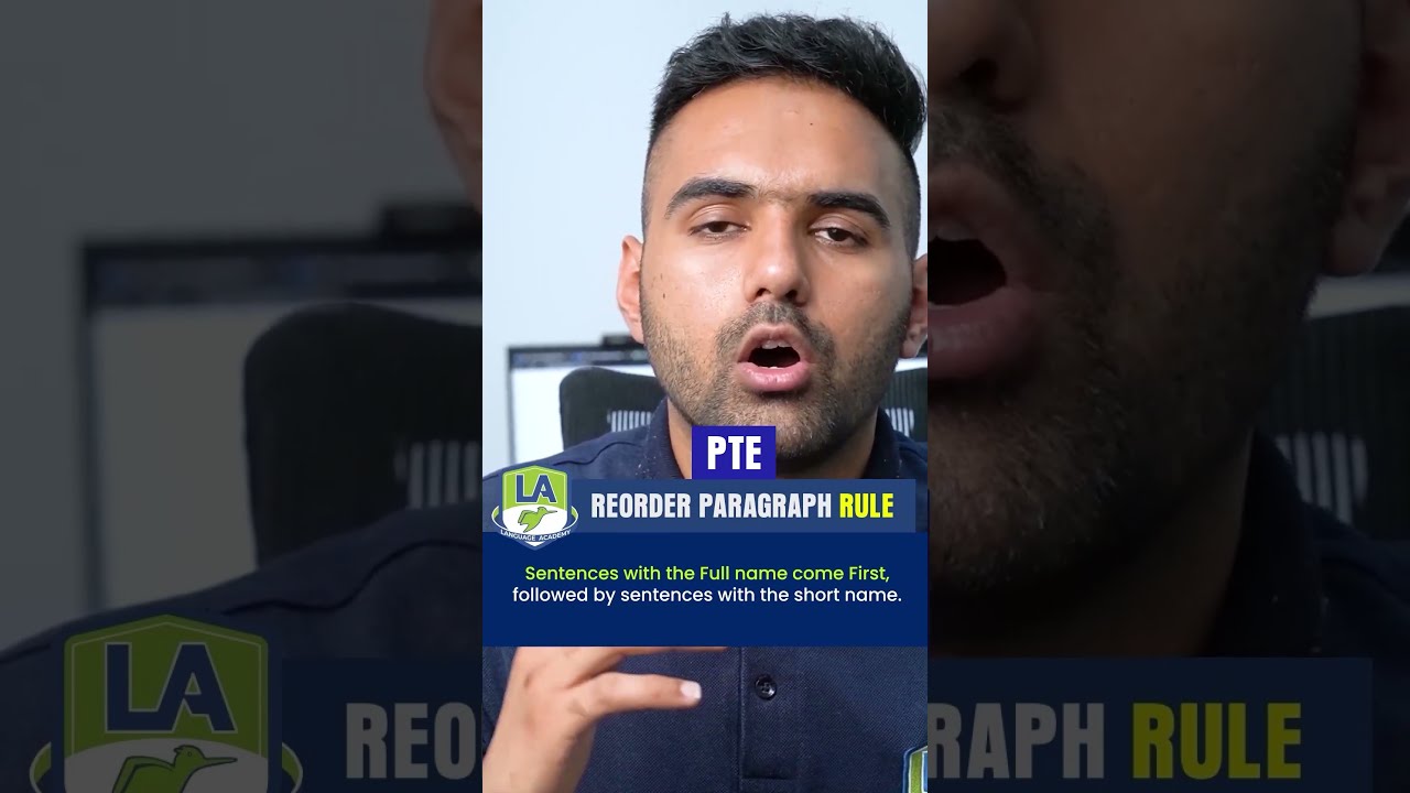 PTE Reorder Paragraphs Rules💯😎 #shorts #youtubeshorts