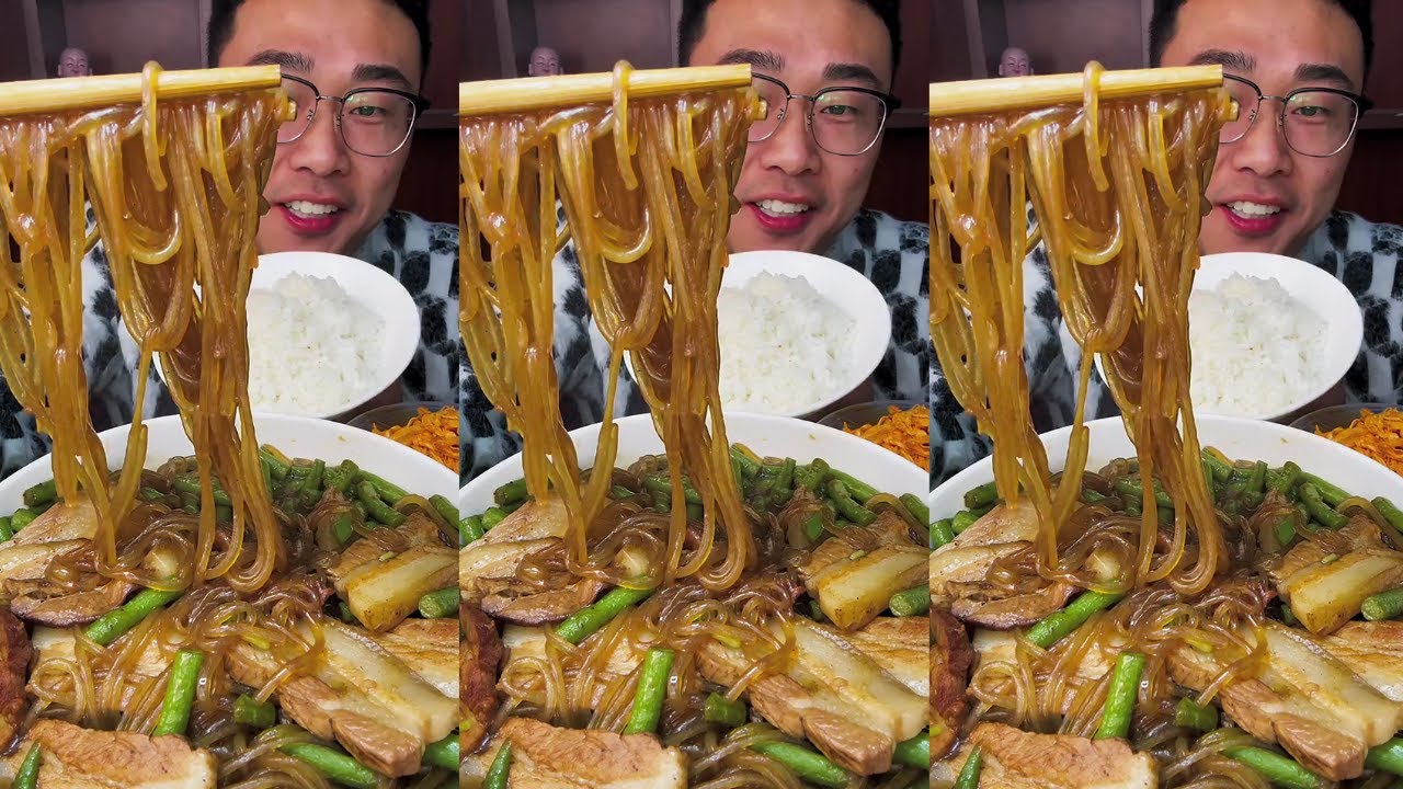 Pork Belly and Glass Noodles Stewed with Green Beans, Big Mouthfuls of Rice | Really Delicious