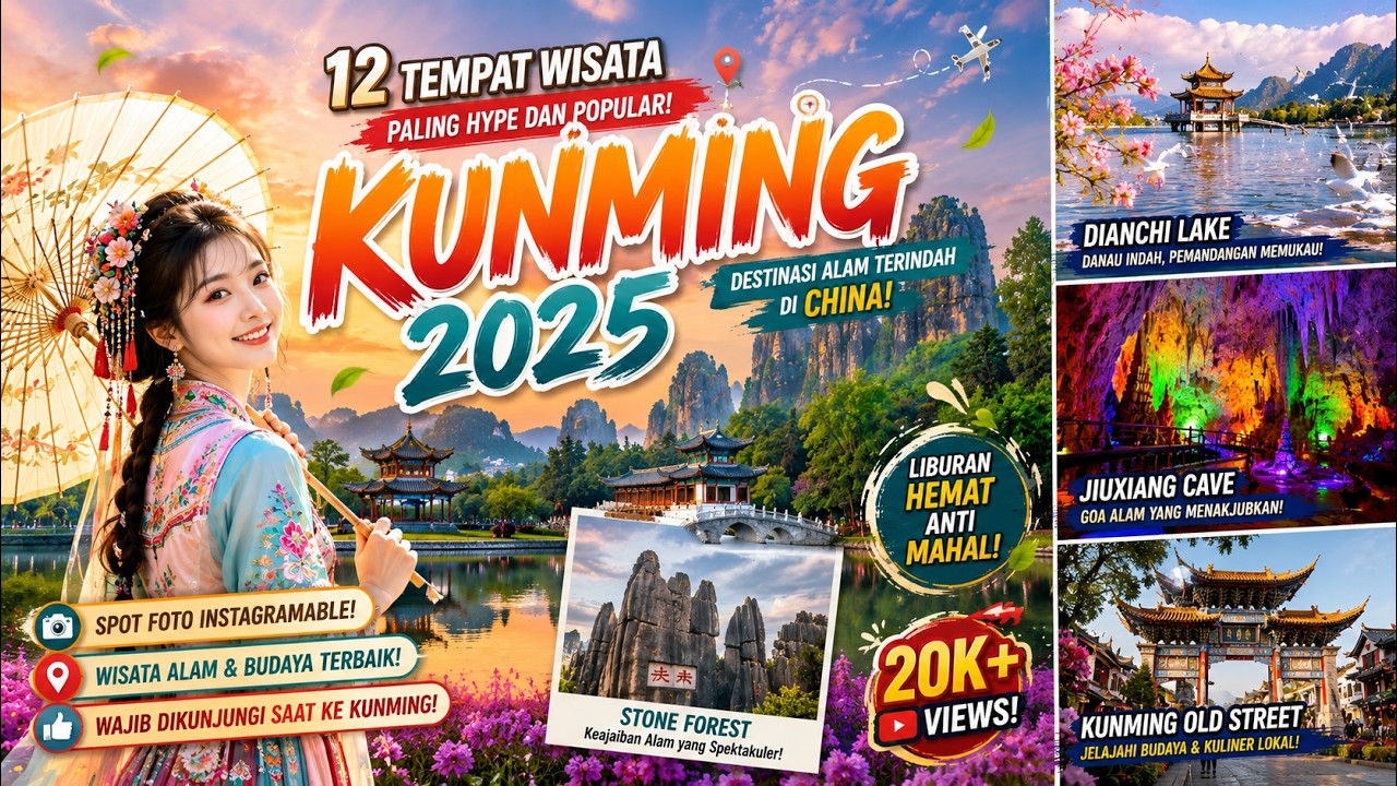 15 Tempat Wisata Viral dan Popular di  KUNMING-CHINA! NO. 1, 5, dan 15,WAJIB KAMU KUNJUNGI 2025