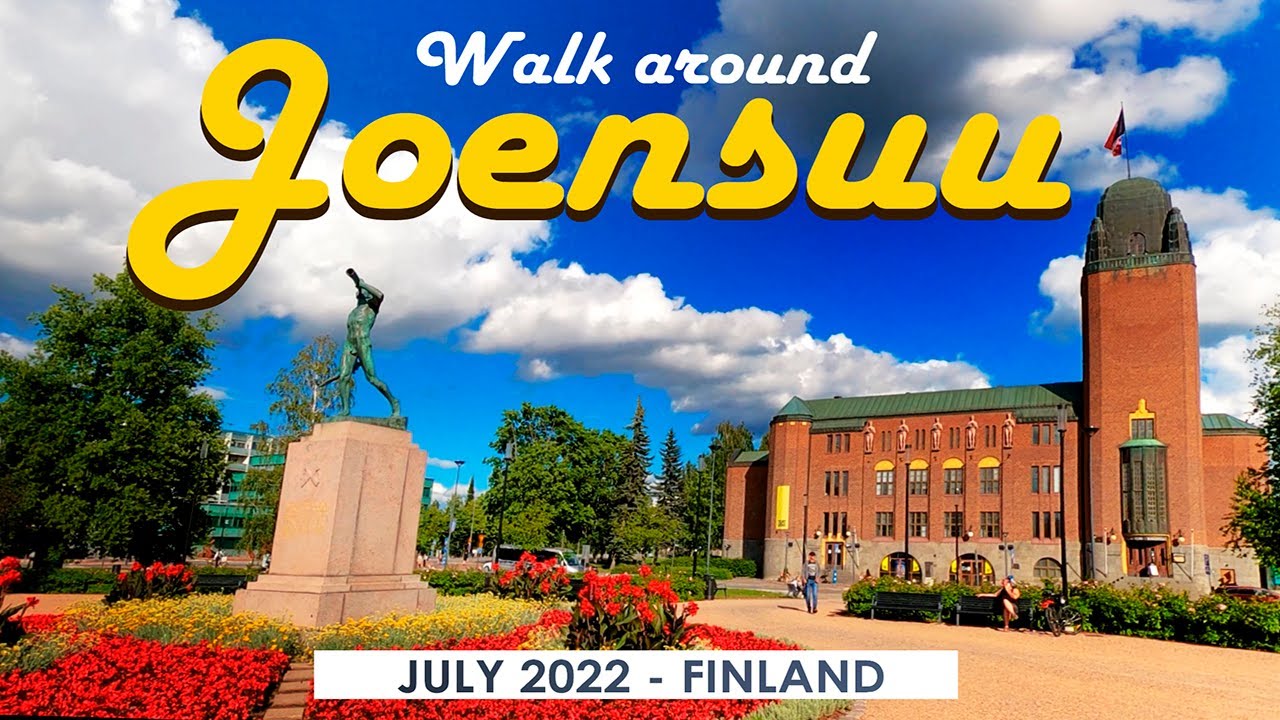 Walk around Joensuu, July 2022, Finland [4K]