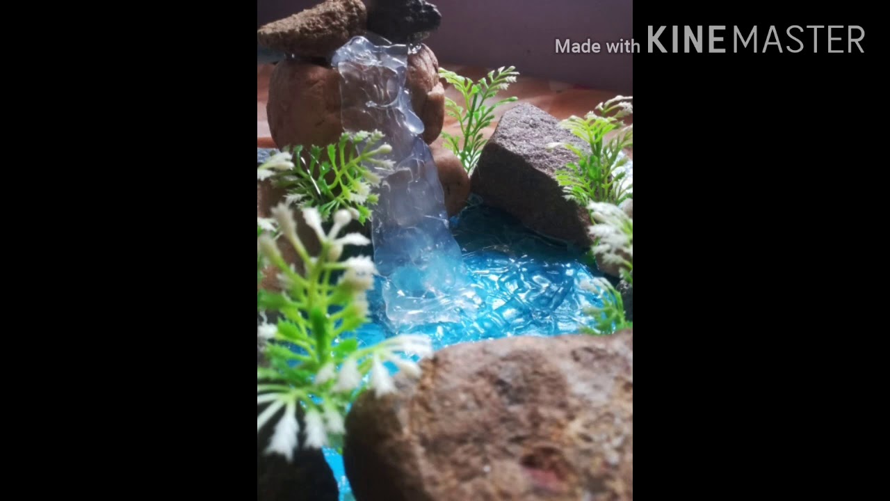 WATER FALL WITH HOT GLUE GUN AND STONES
