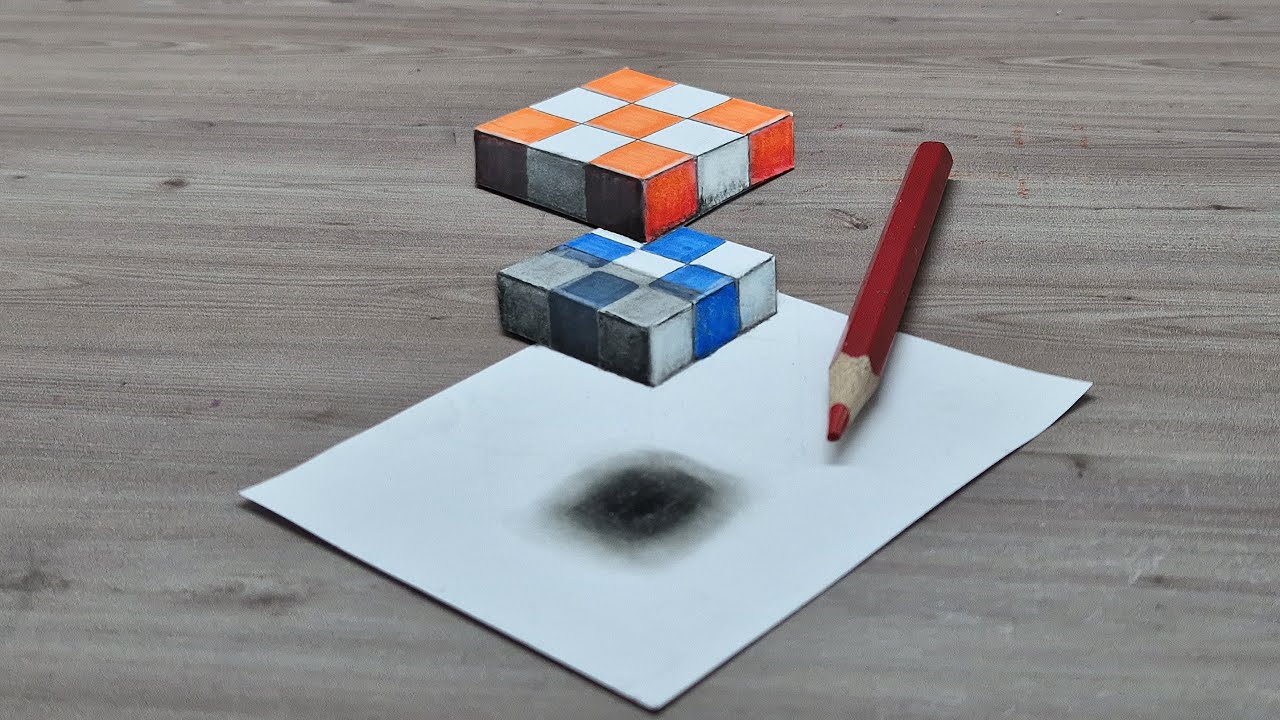 3d drawing illüsion on paper