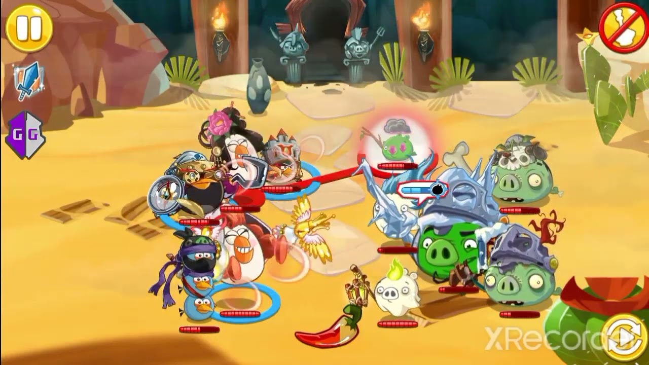 Angry Birds Epic: All Birds have Scared Passive VS Lvl 200 Alphapig